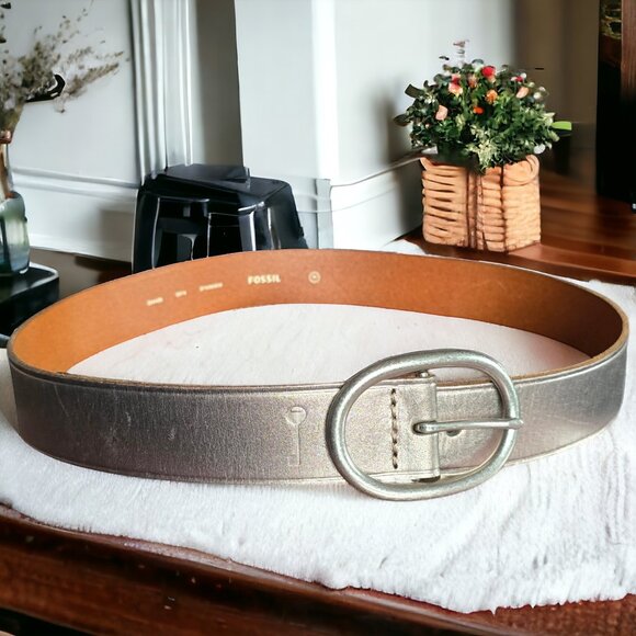 NWT FOSSIL Qty 2 MED Genuine Leather Belts Designer Belts - Picture 2 of 14